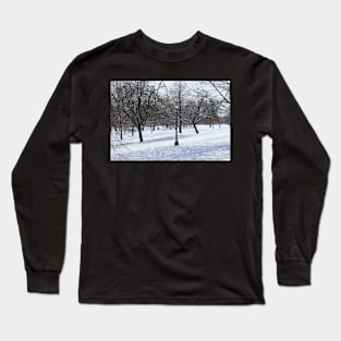 Snowy Park Landscape Long Sleeve T-Shirt